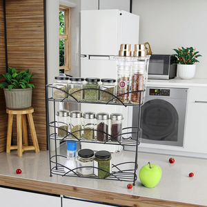 Kệ để đồ nhà bếp, giá để gia vị, giá để đồ đa năng, có thể điều chỉnh, mở rộng được, chất liệu kim loại, 3 tầng, treo tường - Product Image 2