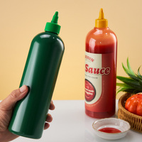 Bouteille pulvérisateur en PET vert mat de qualité alimentaire 500ml 750ml 1000ml |   Emballage personnalisé pour sauce à l'huile d'olive, distributeur avec bouchon à vis