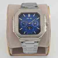 Montres mécaniques pour hommes de haute qualité, boîtier et bracelet en acier inoxydable argenté, montre haut de gamme avec affichage de la date et du mois, cadran lumineux