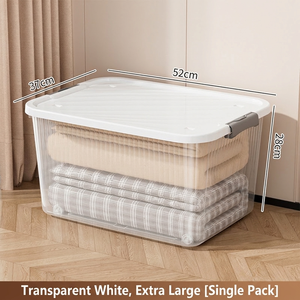 <span class=keywords><strong>Caja</strong></span> de Almacenamiento Cuadrada Extra Grande de Plástico con Tapas, Diseño Plegable, Capacidad de 10-20L, para Organización del Hogar - Product Image 1