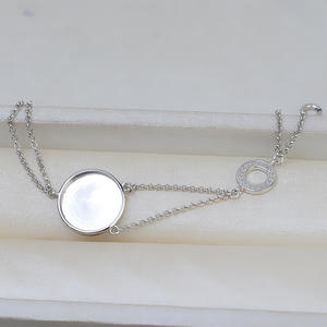 Bracelet en argent S925 Mabei Tire Hair Solid Flat Bottom Stand 13.8-14, accessoires pour bracelets, accessoires pour perles, support vide 2724 - Product Image 3