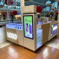 Vitrine d'exposition verrouillable pour accessoires de magasin, avec portes en verre trempé et compartiment de rangement