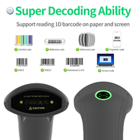 Escáner de Código de Barras Inalámbrico 2D Ligero, Lector de Códigos QR USB con Detección Automática y Modo Continuo para Logística Minorista