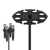 Support de rangement et d'affichage multi-microphones pour jusqu'à 8 micros filaires ou sans fil – Idéal pour studio et scène