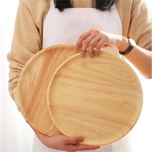 Japanese Style Solid Wood Round <b>Tray</b> Durable For Party Serving - Product Image 1