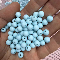 Perles acryliques rondes givrées de 8 mm, couleur unie, couleurs pastel macaron, perles en plastique à trou traversant, vente en gros, personnalisables