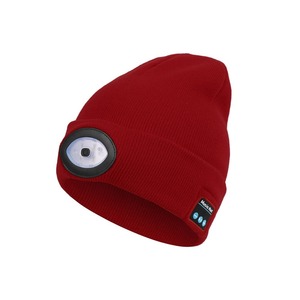 Bonnet LED Bluetooth tricoté chaud avec <span class=keywords><strong>lampe</strong></span> frontale ovale, revers pliable, en acrylique doux pour adulte, idéal pour le cyclisme, la course et la randonnée - Product Image 6