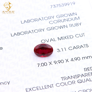 Lab Grown Pigeon <span class=keywords><strong>Red</strong></span> Ruby Sapphire IGI Certificado Oval Faceted Cut Lab Creado Ruby Sapphire Piedras preciosas para mujer Diseños de anillos - Product Image 4