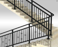 Marches en fer forgé personnalisé de haute qualité, balustrade en acier au carbone pour escaliers/balcon, 10 pièces