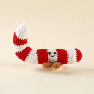 Creative Christmas Gifts Santa Claus Snowman Reindeer Crochet Dolls Positive Potato Design Handmade Plush <b>Toy</b> with Base - Product Image 3