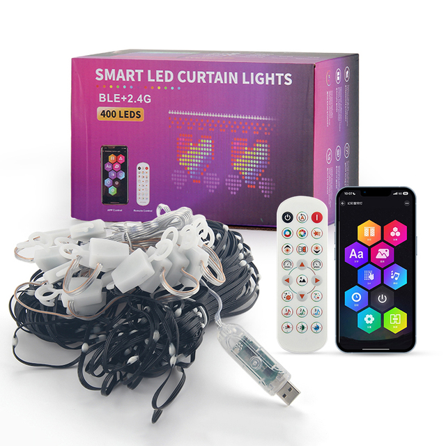 DIY Outdoor Smart LED App Controlled Music Sync IP65 Rated RGB Pixel 16M Colors Plastic String Lights X'mas Party Wedding Events