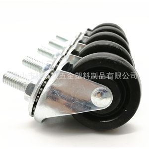 Furniture Caster 1.5 Inch Black Rubber <b>Swivel</b> M8x15mm Silent Wheel For Furniture And Shopping Cart - Product Image 2