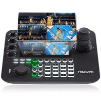 TONGVEO - Juego de 4 Cámaras de Conferencia PTZ 20x con Soporte USB y LAN, Seguimiento por IA, Controlador de Joystick 4D y POE para Transmisión en Vivo