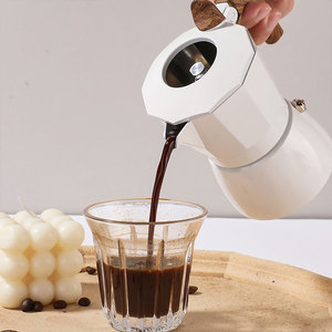 Draagbare Moka Potten Koffiezetapparaat Italiaanse Aluminium Mokka Pot Espresso <span class=keywords><strong>Maker</strong></span> Voor Thuis En Buiten Dubbele Kleppen Italiaanse Type Moka Pot - Product Image 2
