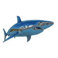 3D 실물 크기 금속 상어 모형 동상 옥외 훈장 스테인리스 상어 모양 조각품
