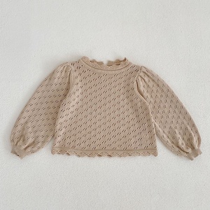 Nuevo Vestido de Princesa de Punto de Color Sólido para Niñas, Ropa de <span class=keywords><strong>Hermanas</strong></span> con Mangas Abullonadas para Primavera y Otoño - Product Image 6