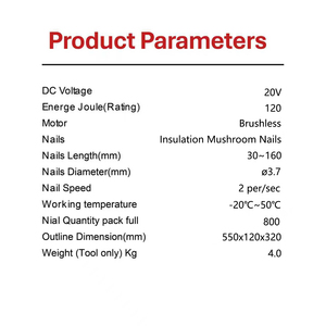 <span class=keywords><strong>Cloueur</strong></span> à béton sans fil Hangtalk 20V pour projets d'isolation, plus puissant - Product Image 5