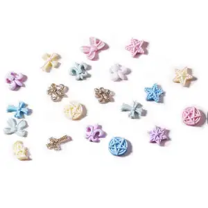 New Resin Bowknot Hearts Stars Nail Decoration 3D Nail Charms Manicure Accessories