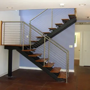 Новый дизайн стеклянные перила лестницы/металлические лестничные перила из нержавеющей стали круглый балясины