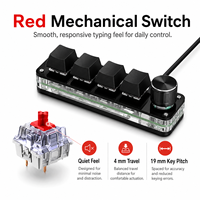 Teclado Programable Inalámbrico SIKAI de 4 Teclas y 1 Perilla, Controlador de Atajos con Retroiluminación RGB BT 2.4G para Control de Volumen, Edición y Productividad