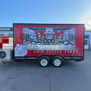 Carrito de Hot Dogs, Cafetería Móvil, Remolque de Comida Totalmente Equipado con Parrilla para Asar - Product Image 2