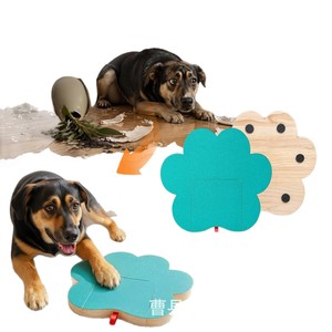 Floral Wooden Dog Scratching <b>Post</b> With Hidden Treat Box Training Toy For Pets - Product Image 5