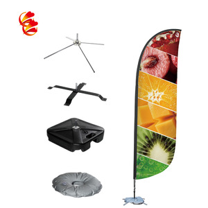 工場直販スクエアベースタイプカスタム広告理髪店旗屋外用 - Product Image 4