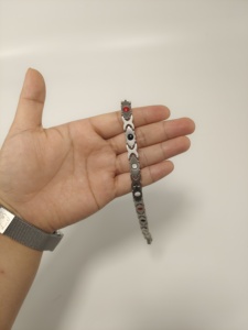 Bracelet magnétique en zircon <span class=keywords><strong>rose</strong></span> élégant bijoux de thérapie par ions négatifs en <span class=keywords><strong>tourmaline</strong></span> bracelet de guérison réglable pour le soulagement de la douleur à la main - Product Image 6