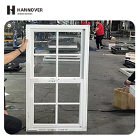 Ventanas colgantes de aluminio de alta durabilidad HANNOVER, diseño de parrilla hermético, impermeable, ventana colgada individual con pantalla