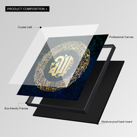 Décoration intérieure musulmane Poster islamique doré sur toile Peinture calligraphie arabe Versets religieux Coran peinture imprimée Art mural