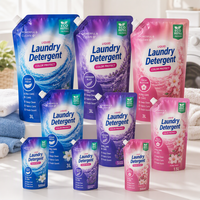 Pochette à bec verseur personnalisée avec logo imprimé pour lessive liquide 1,5 L – Sachet souple à bec verseur pour emballage d'assouplissant