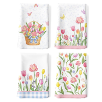 Lot de 12 torchons de cuisine en coton tissé 100 % pour Noël, style sac à farine |   Serviettes de cuisine écologiques, lavables en machine et à séchage rapide