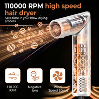 OEM 8-en-1 Sèche-cheveux ionique pliable en métal haute vitesse, brosse à air chaud professionnelle tout-en-un, styler bouclant auto-enroulant