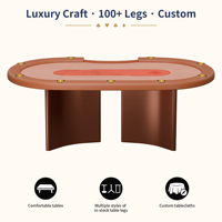 Table de poker Texas Casino ovale sur mesure à vendre, position du croupier incluse, tapis Blake et pieds en métal pour salle de jeux, club, hôtel