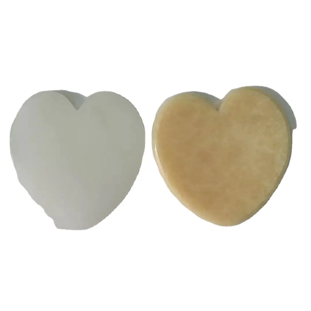 لوح كشط من اليشم الطبيعي المنقوش، مستلزمات تدليك على شكل قلب مصنوعة من مجموعة متنوعة من الأحجار الطبيعية النقية
