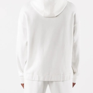 Sudadera con capucha y cremallera para hombre, con logo personalizado, estilo urbano de otoño, oversize, de peso pesado, hombro caído, teñido liso y bordado - Product Image 2