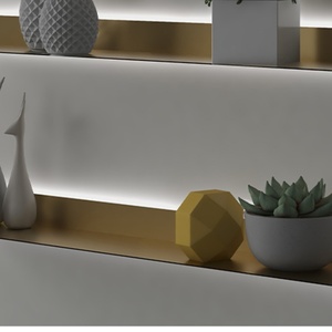 Kinno kệ màu đen nổi Kệ phòng tắm nhỏ kệ phòng khách kệ treo tường lưu trữ Kệ threelayer - Product Image 5