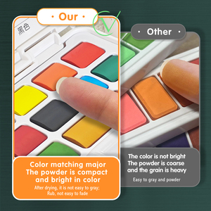 Art 48 Premium Colors Set Solid Water Coloring Paintings Water Brush Kits <span class=keywords><strong>de</strong></span> <span class=keywords><strong>acuarela</strong></span> con caja PPl para adultos principiantes - Product Image 5