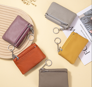 High Quality Genuine Leather Women's Mini Wallet Simple Zipper <b>Coin</b> <b>Purse</b> Mini <b>Coin</b> Bag for Girls - Product Image 2