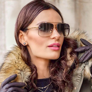 <span class=keywords><strong>Gafas</strong></span> de Sol de Moda con Estilo Piloto Cuadrado y Remaches, Lentes Degradadas, Diseño de Marca, Protección UV400 para <span class=keywords><strong>Mujer</strong></span> - Product Image 2