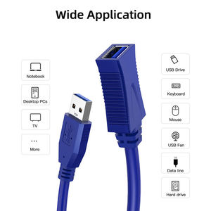 สายต่อขยาย3.0 USB 5Gbps ความเร็วสูง Usb3.0ตัวผู้ไปยังตัวเมียสายต่อถ่ายโอนข้อมูลสำหรับทีวีเมาส์แล็ปท็อปสาย3M