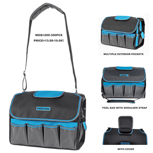 High-End DIY Water Resistant Fabric <b>Tool</b> Bag Adjustable Shoulder Straps Cover Custom Printed Logo Large Multipurpose Flap - Product Image 1