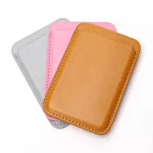 Mobile Phone Mini PU Leather ID Card Holder Wallet For iPhone 12 13 14 15 Pro Max Magnet