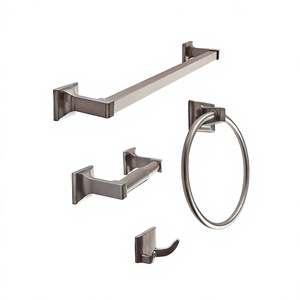 Modern Chrome <b>Bathroom</b> Hardware Set Wall Mounted Zinc Alloy <b>Towel</b> Ring Hook <b>Rail</b> 4 Piece Bath Accessories - Product Image 4