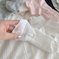 Chaussettes courtes pour femmes avec nœud à l'arrière du talon, fines, couleur unie, respirantes, en maille de coton tricoté, idéales pour le printemps et l'été – Les meilleures chaussettes