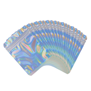 MYLAR BAGS Hologram zip lock stand up pouch Holographic zipper packing bags for cosmetic candy make up