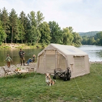 Grand abri portable imperméable avec auvent pour 4 à 6 personnes, installation facile, cabane pour les voyages et les pique-niques, tente de camping gonflable pour l'hiver