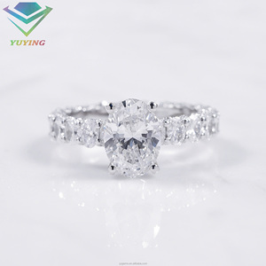 Anillos de Compromiso Clásicos Personalizados de Oro Sólido de 10k/14k/18k con Diamantes Cultivados en Laboratorio con Corte Ovalado Certificados por IGI de 0.5-2CT, CVD/HPHT, para Mujeres y Hombres - Product Image 3