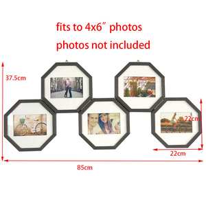 Un cadre <span class=keywords><strong>photo</strong></span> octogonal en bois adapté à la <span class=keywords><strong>photo</strong></span> de 4x6 ", cadre <span class=keywords><strong>photo</strong></span> pliable de fantaisie, suspendu au mur et au <span class=keywords><strong>collage</strong></span>. - Product Image 2