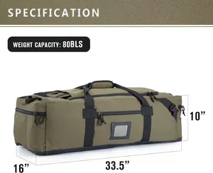 Zaino personalizzato grande impermeabile da 86L bagaglio portatile per viaggi e escursioni